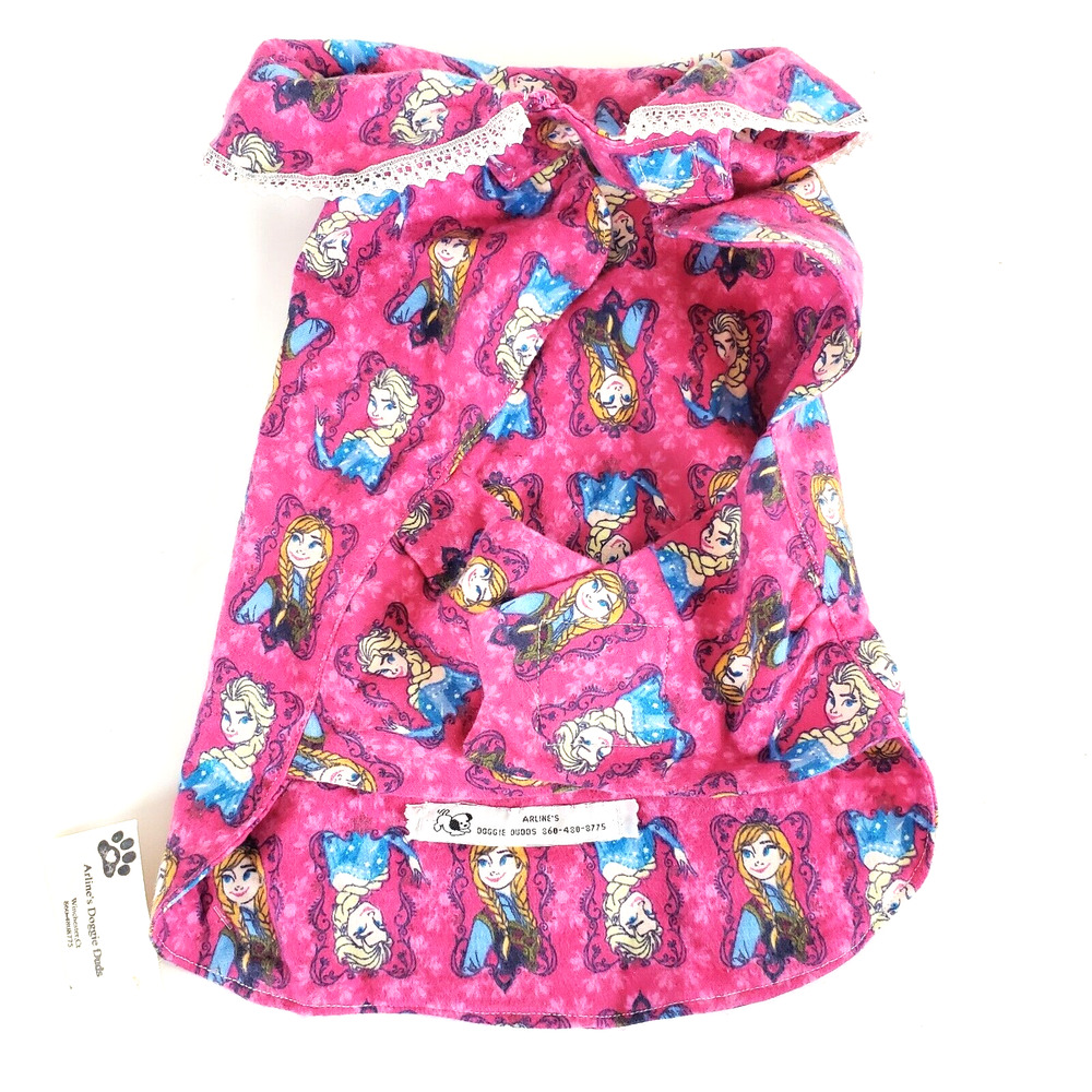 NEW!! Handmade Frozen Doggie Pink Outfit Pet Dog Ana Elsa 7-11 lbs - Picture 6 of 7